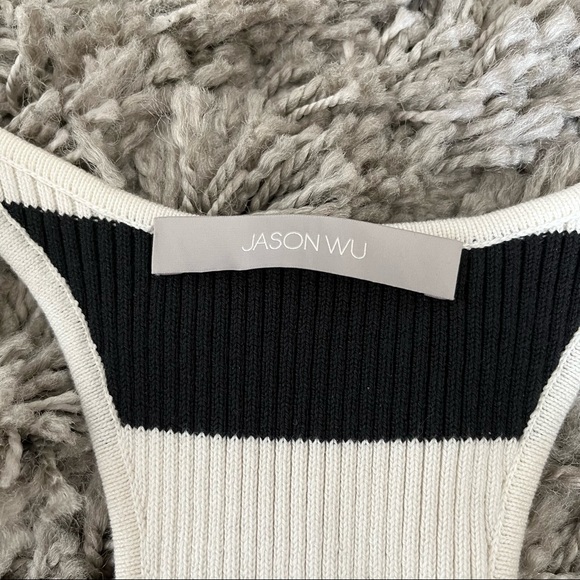 Jason Wu Striped Silk Blend Knit Bodycon Midi Dress, XS - Picture 6 of 9